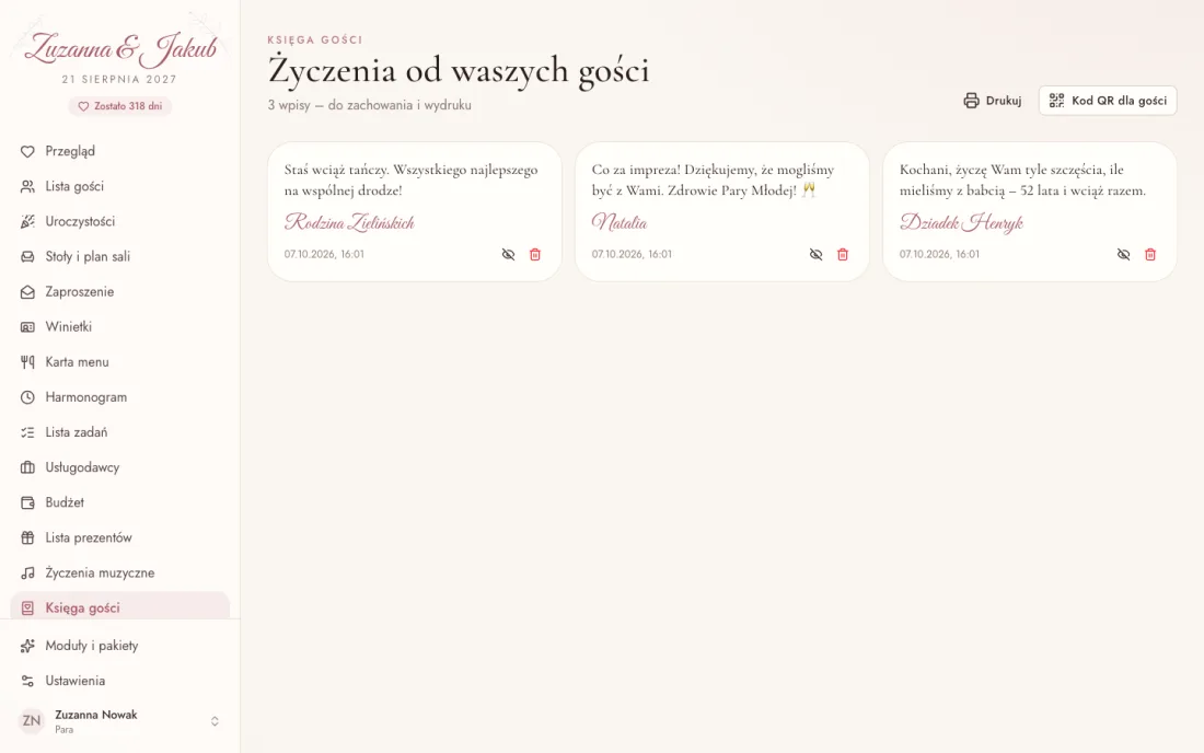 Księga gości – Insiema